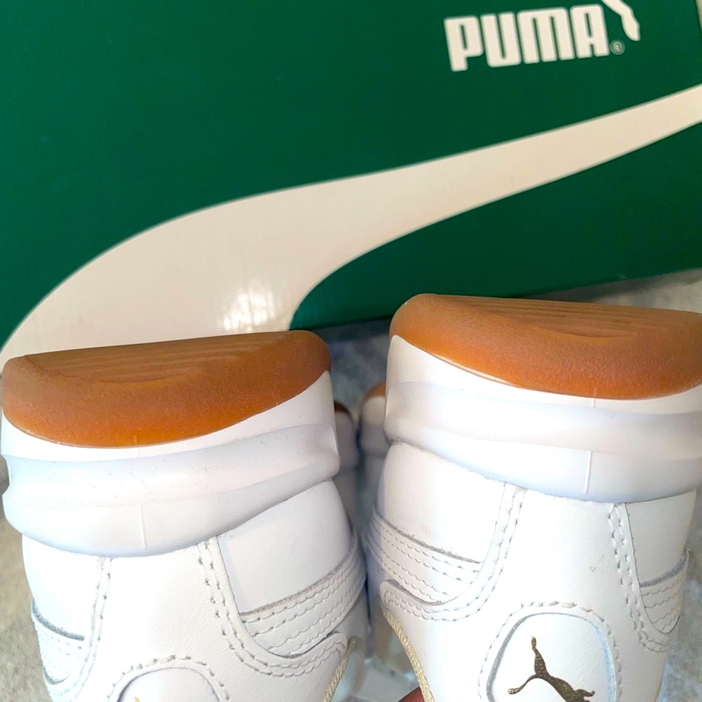 WOMENS PUMA SNEAKER - WHISPER WHITE-GOLD- SIZE 10 - Picture 5 of 7